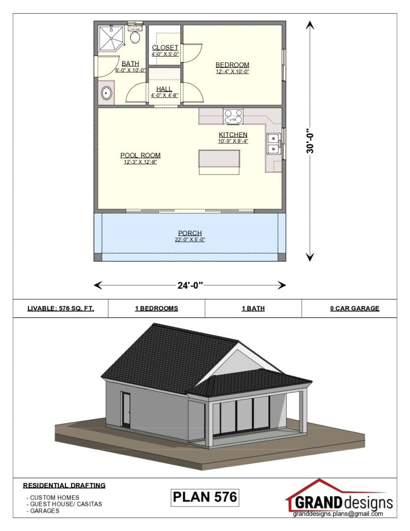 A floor plan of a house with a shed roof.