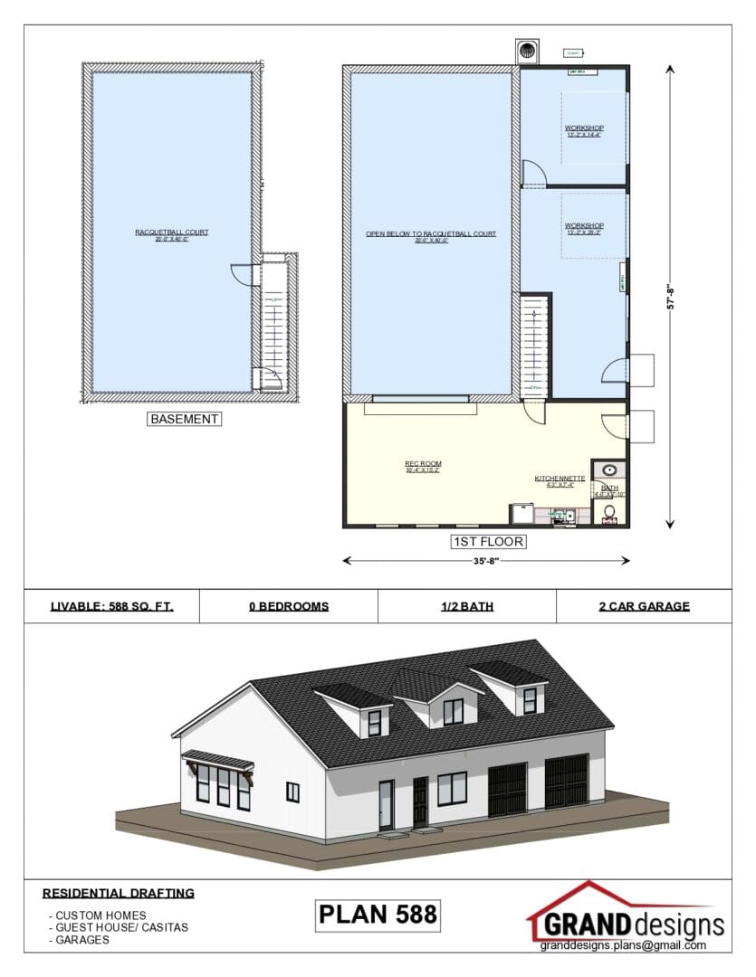 A floor plan of a house with two floors and a pool.