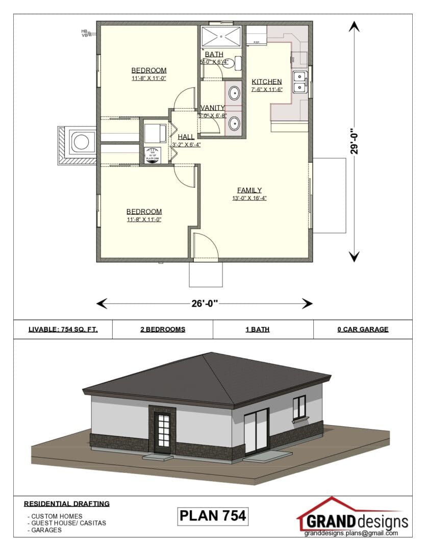 A floor plan of a house with a shed roof.