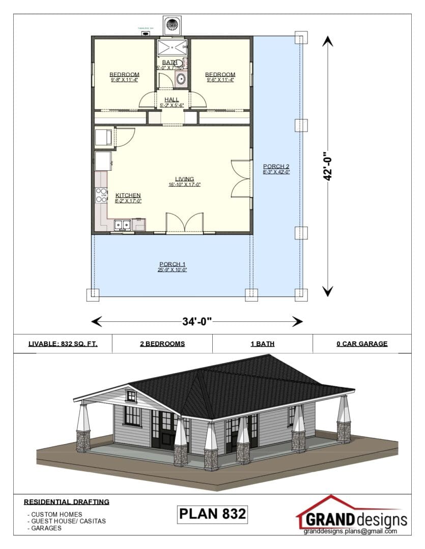 A floor plan of a house with measurements.