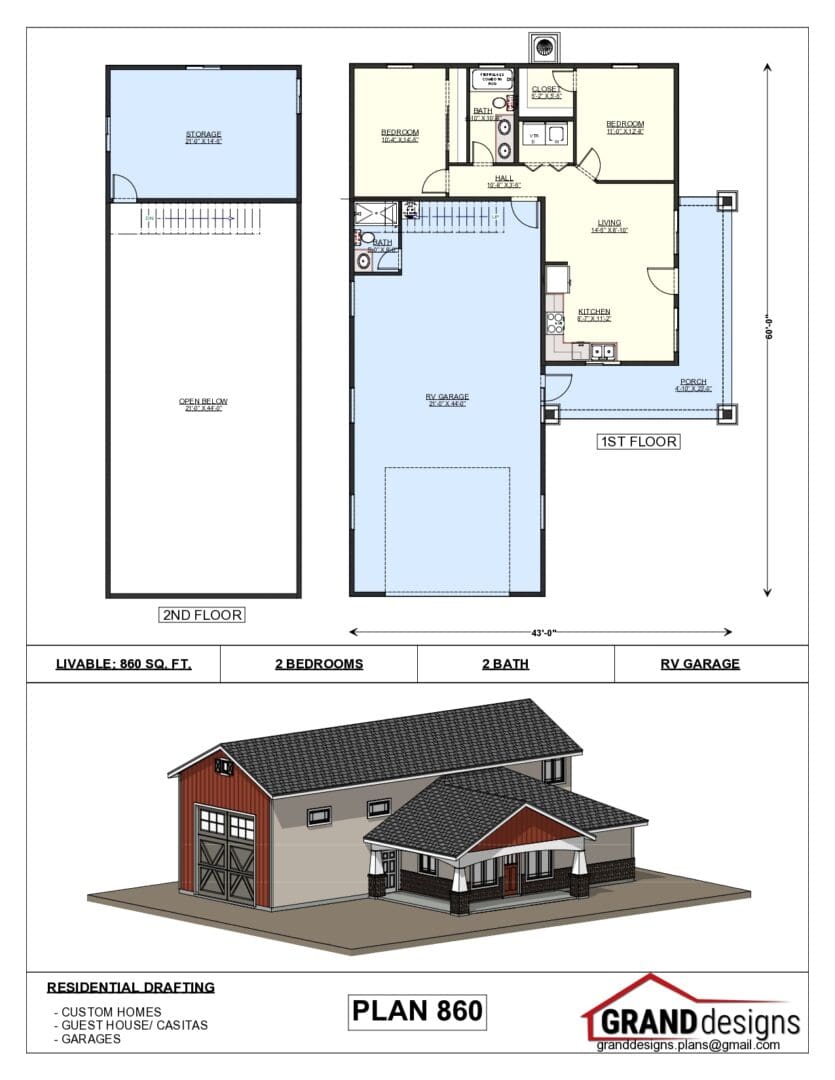 A floor plan of a house with two garage doors.