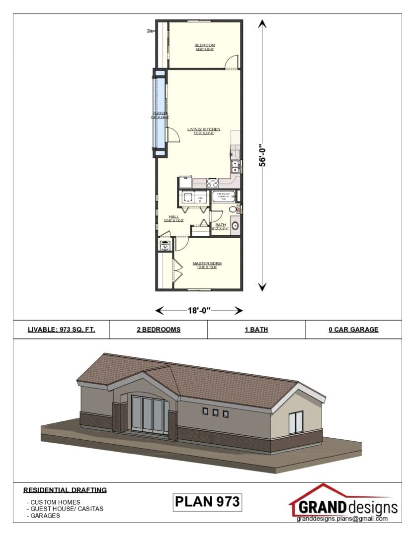 A floor plan of a house with a building in the background.