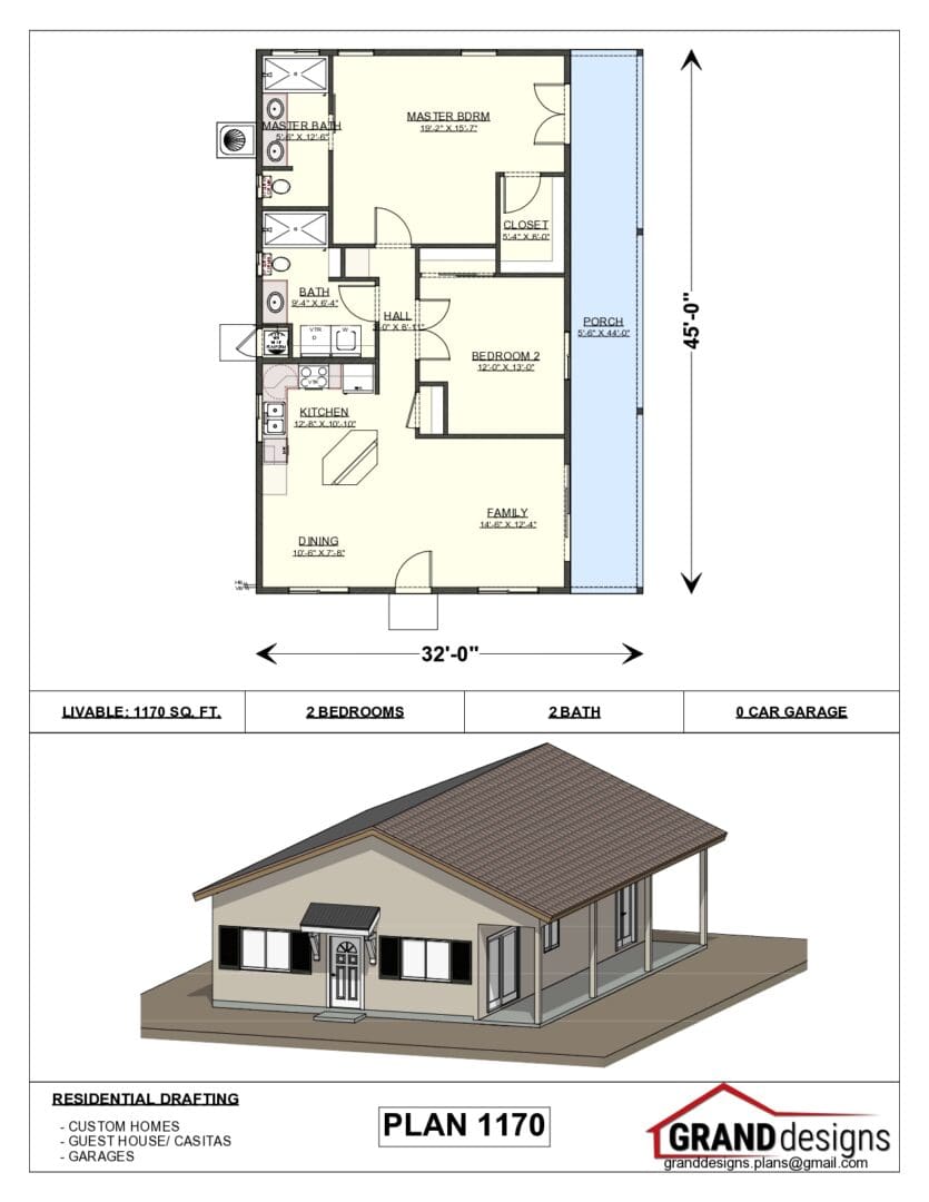 A floor plan of a house with a shed roof.