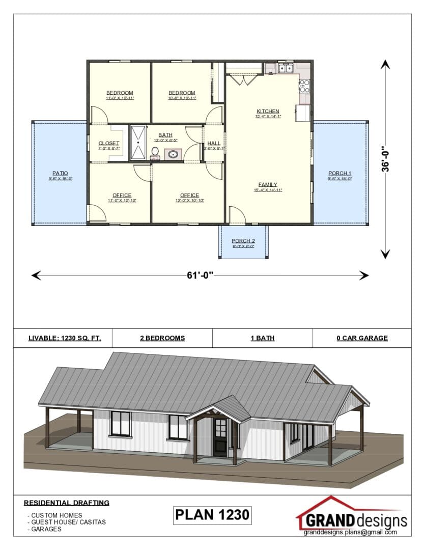 A floor plan and an image of the same house.