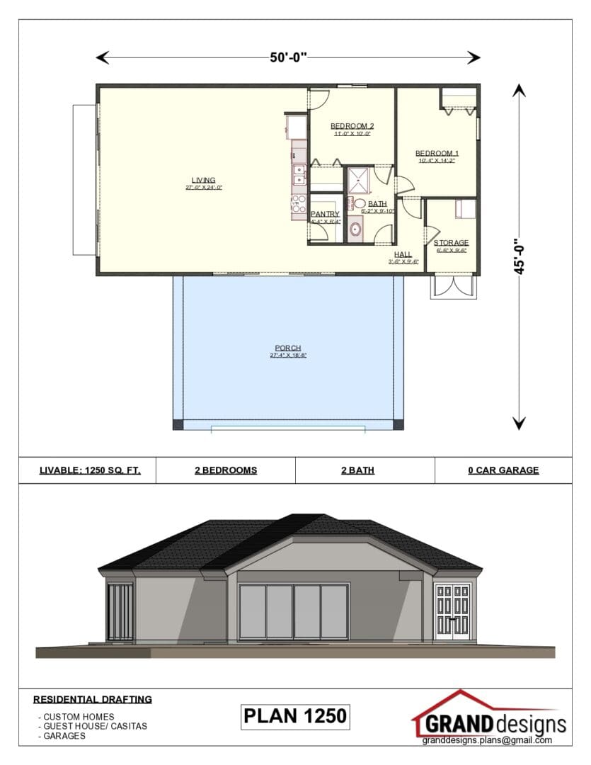 A floor plan of a house with a garage and a building.