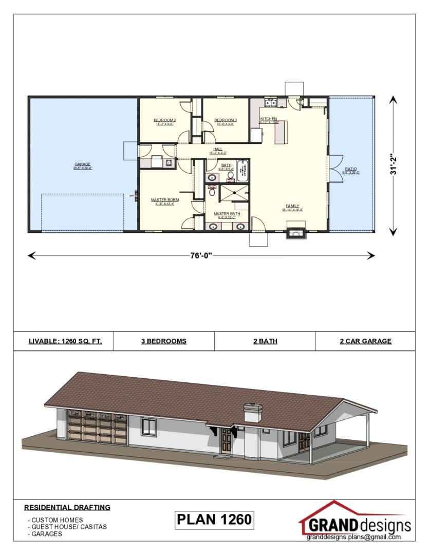 A floor plan of a house with a shed roof.