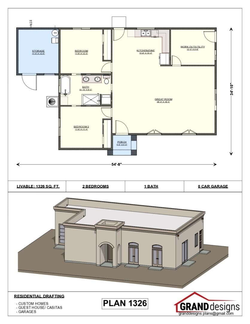 A floor plan and an image of the same building.