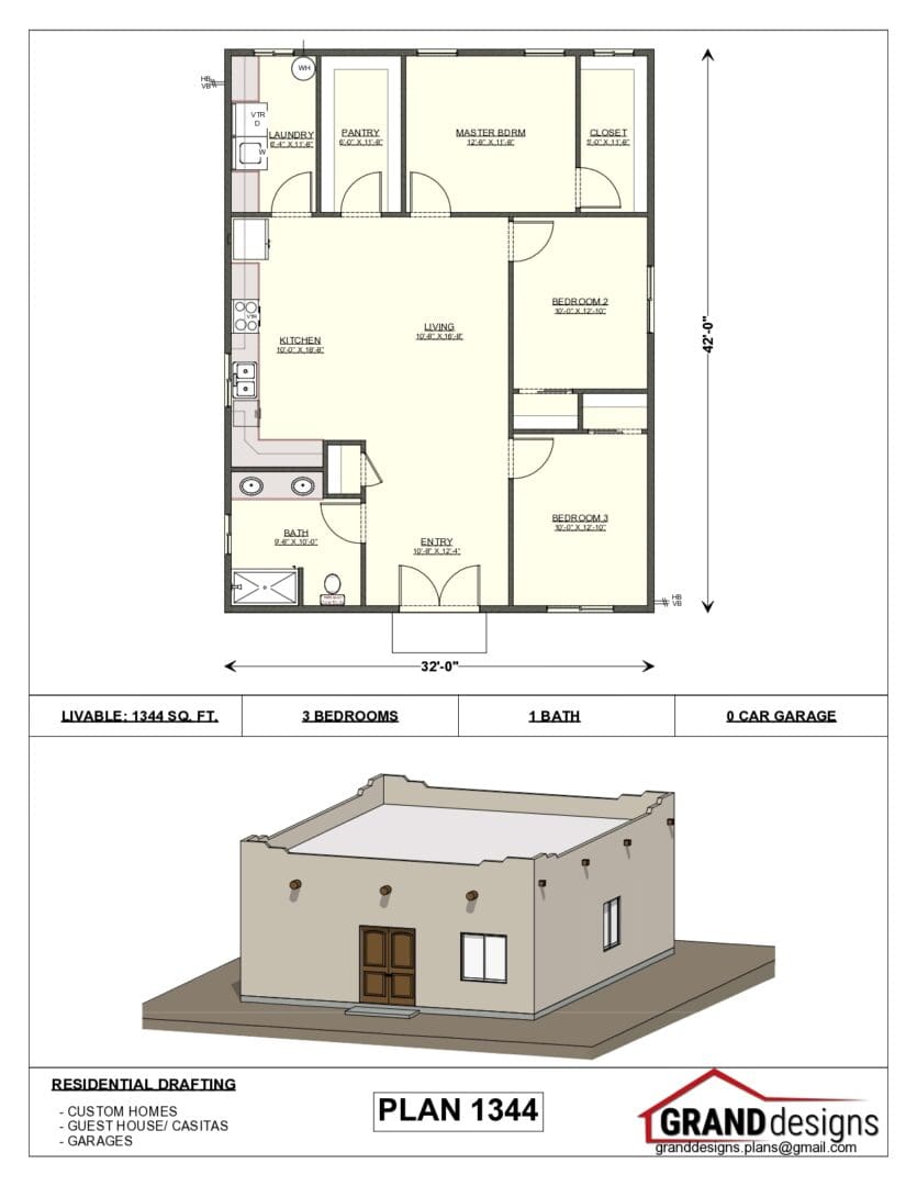 A floor plan of a house with a room and bathroom.