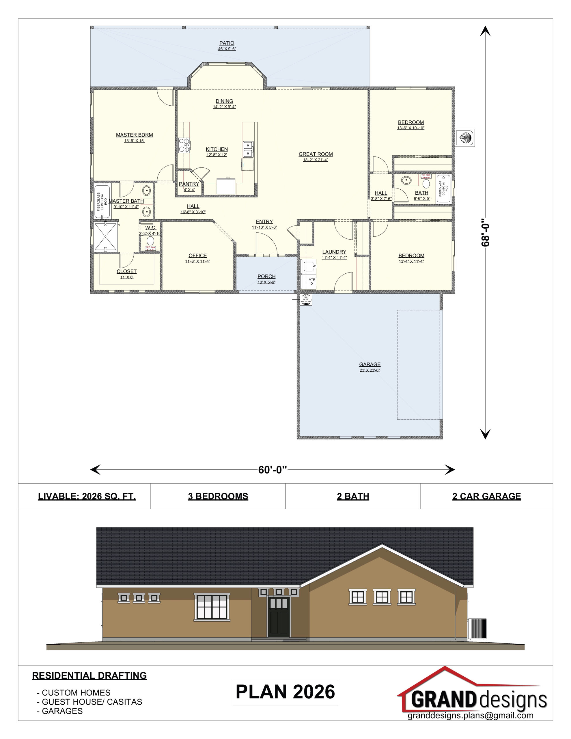 A floor plan of a house with measurements.