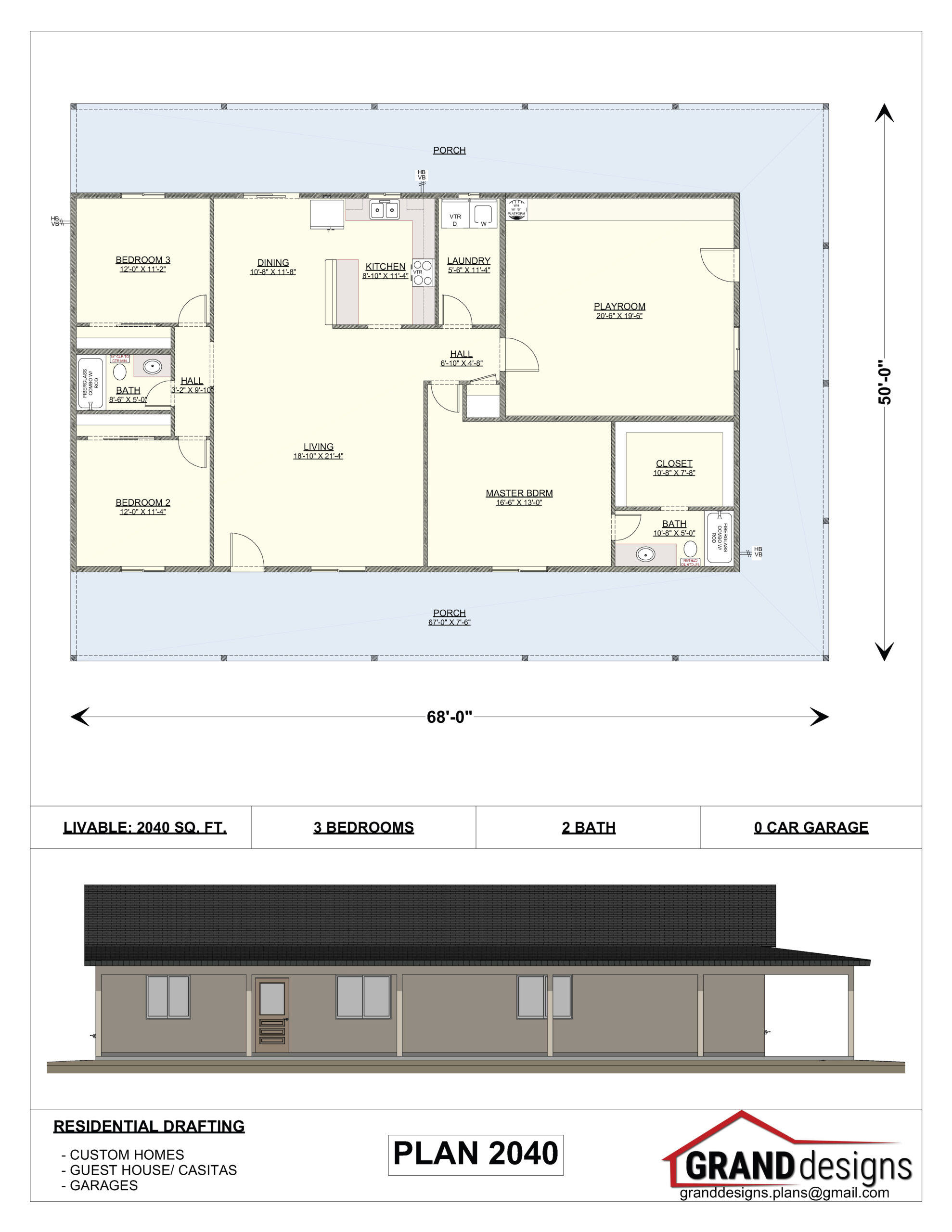 A floor plan of a house and an image of the front.