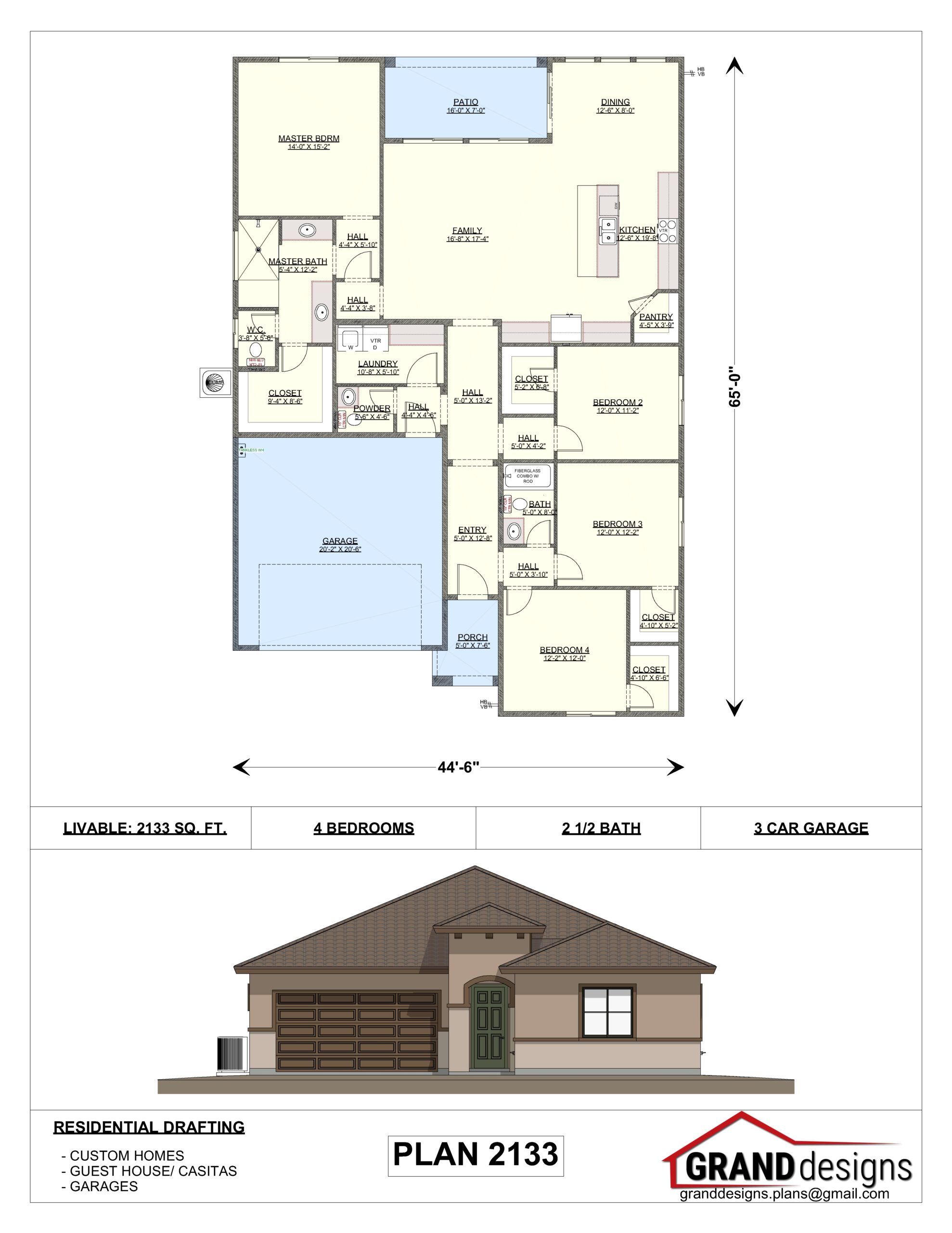 A floor plan of a house with a garage.