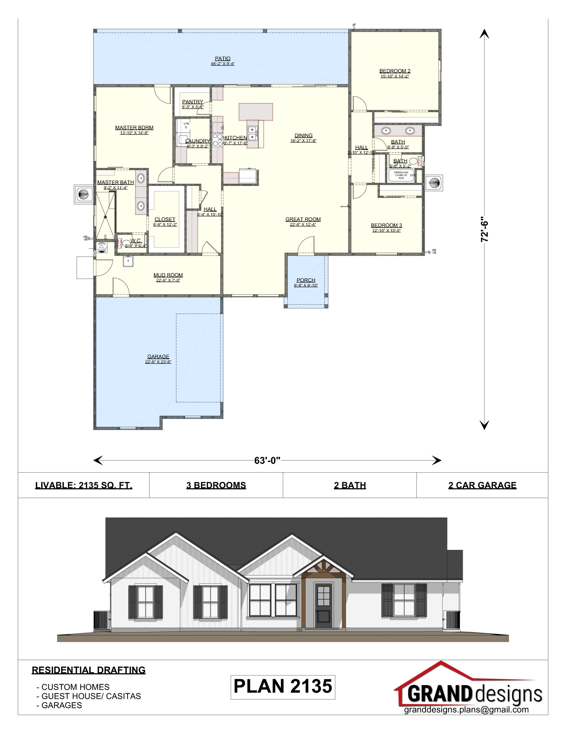 A floor plan and an image of the front.