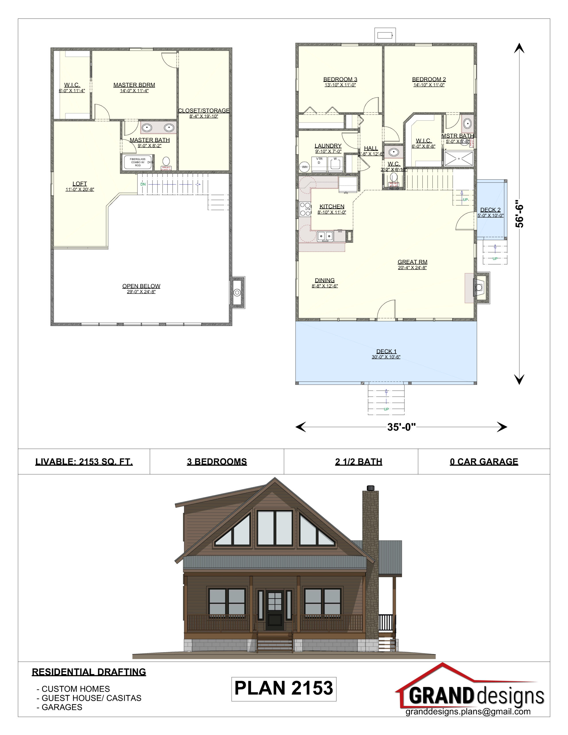 A floor plan and an image of the front of a house.