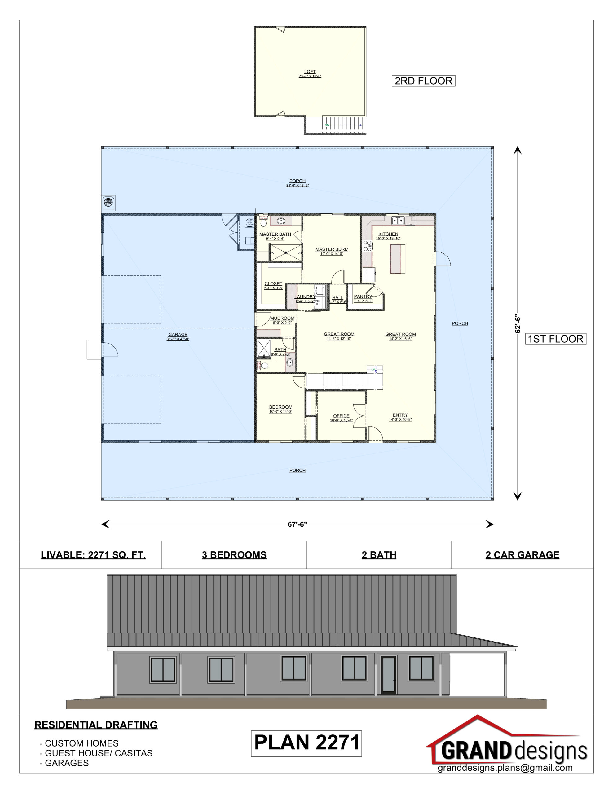 A floor plan of a house with a large building in the background.