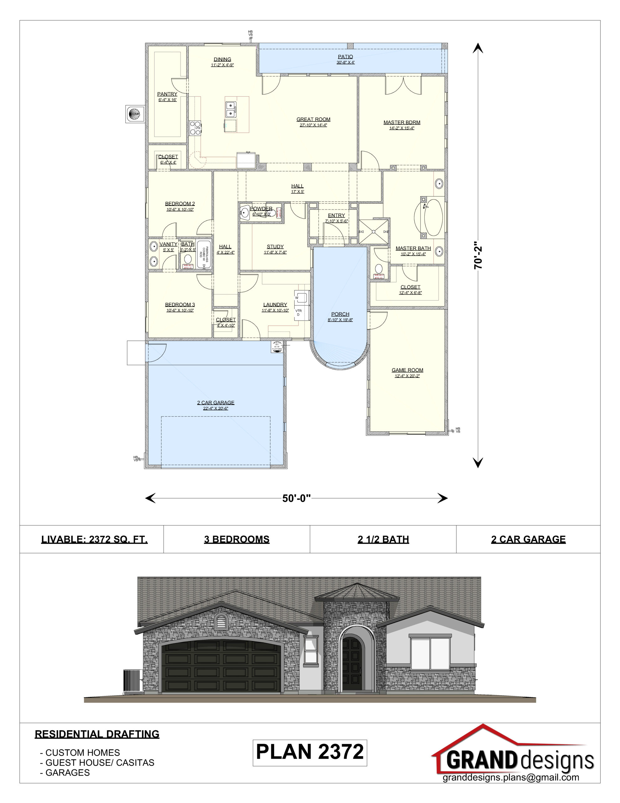 A floor plan of a house with a garage and a lot of windows.