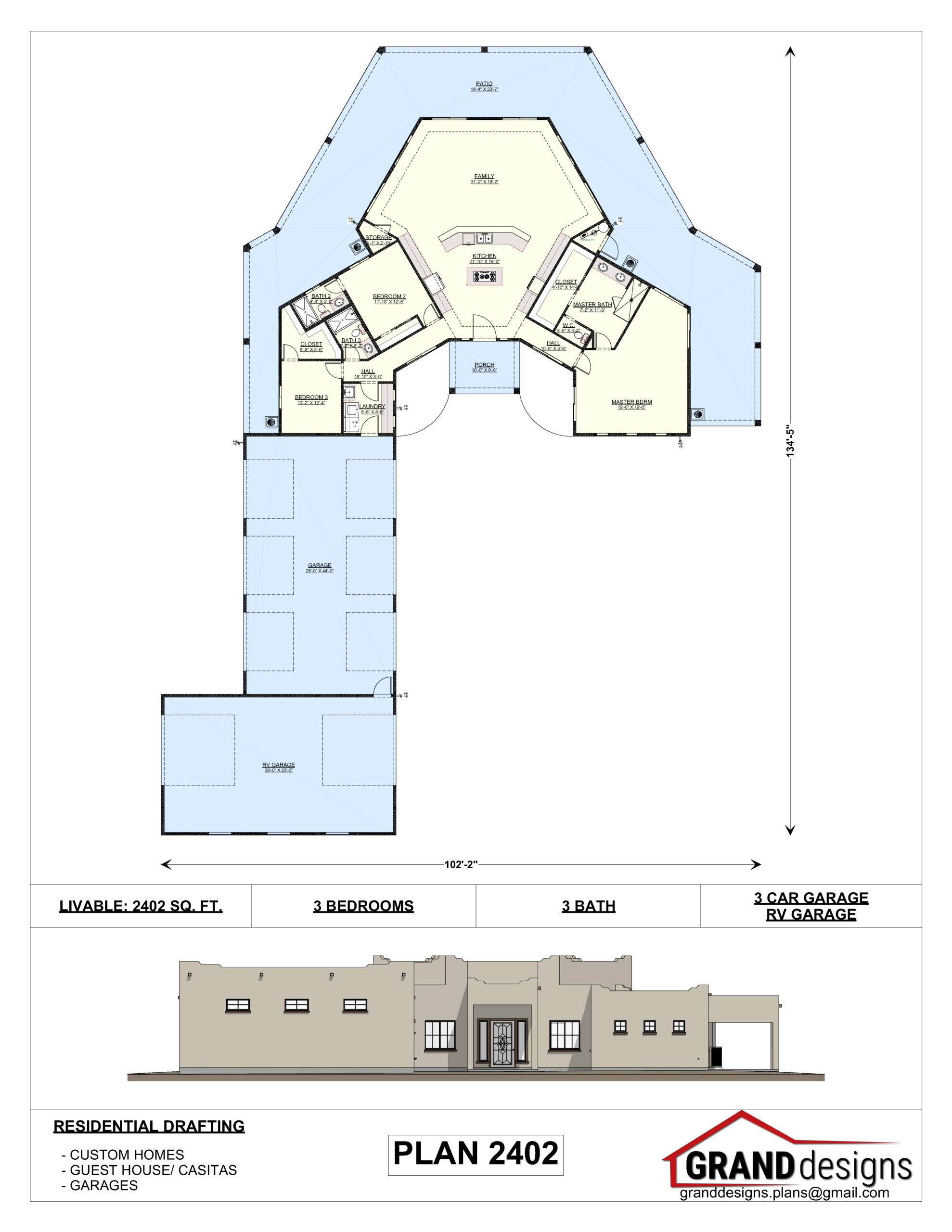 A floor plan of a building with two floors.