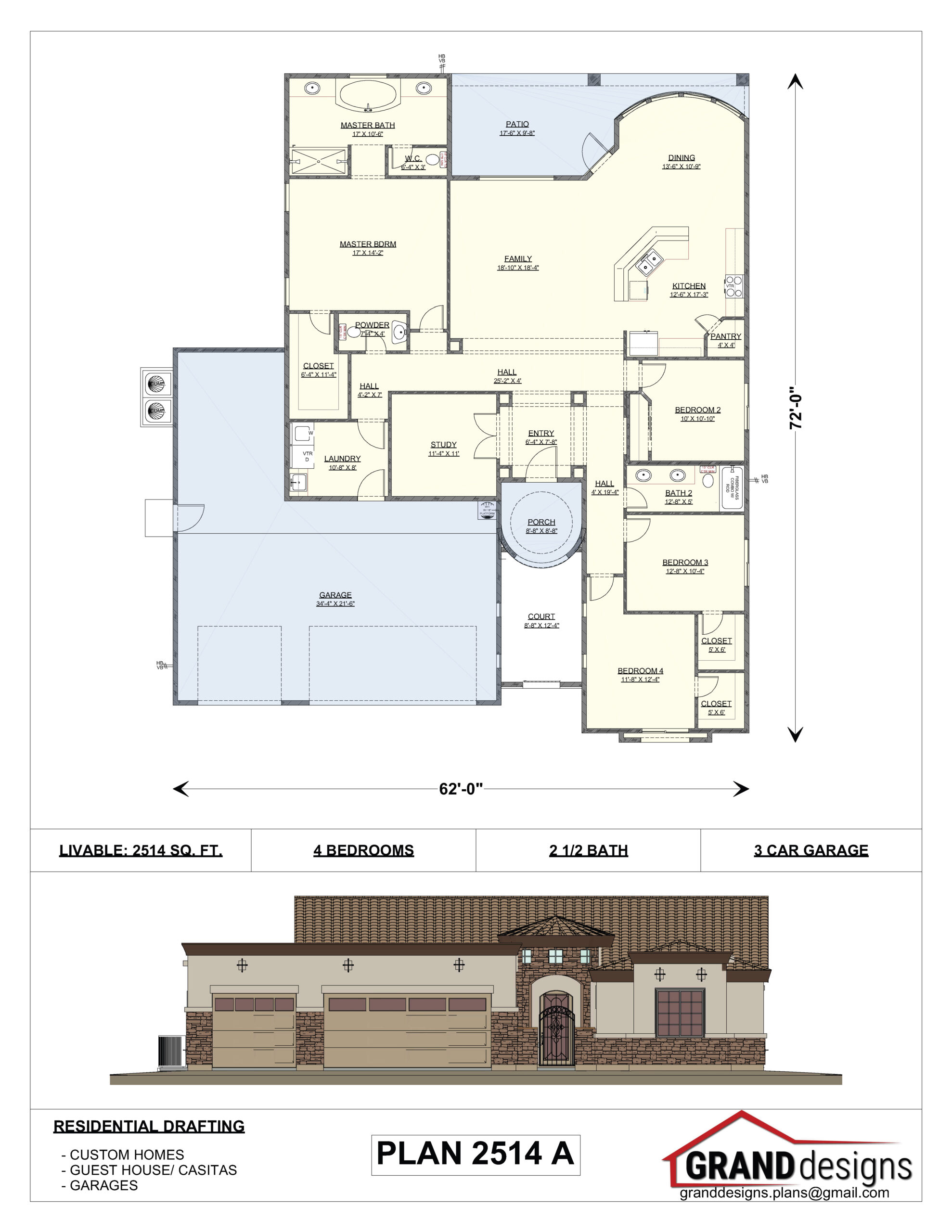 A floor plan of a house with a large building.