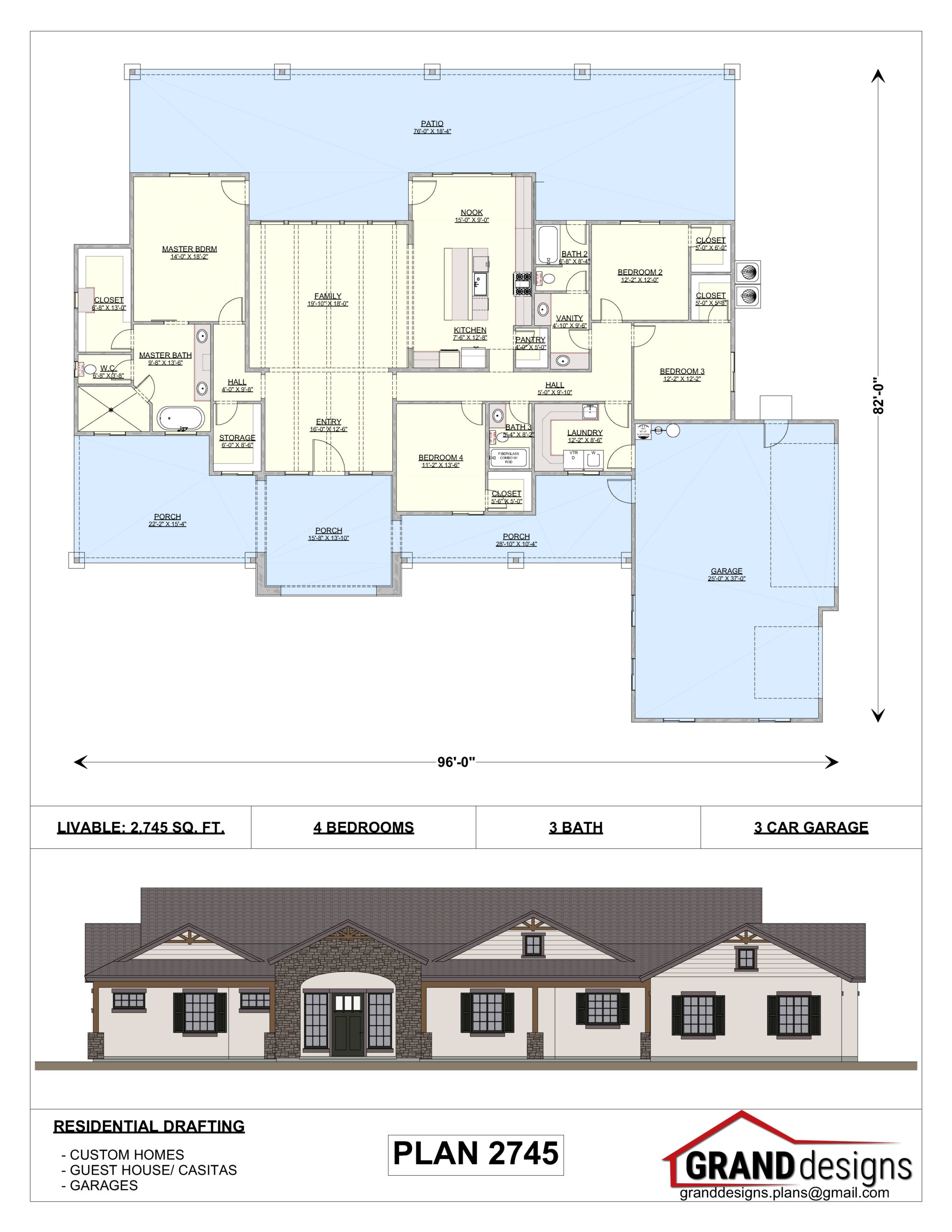 A floor plan and an image of the same house.