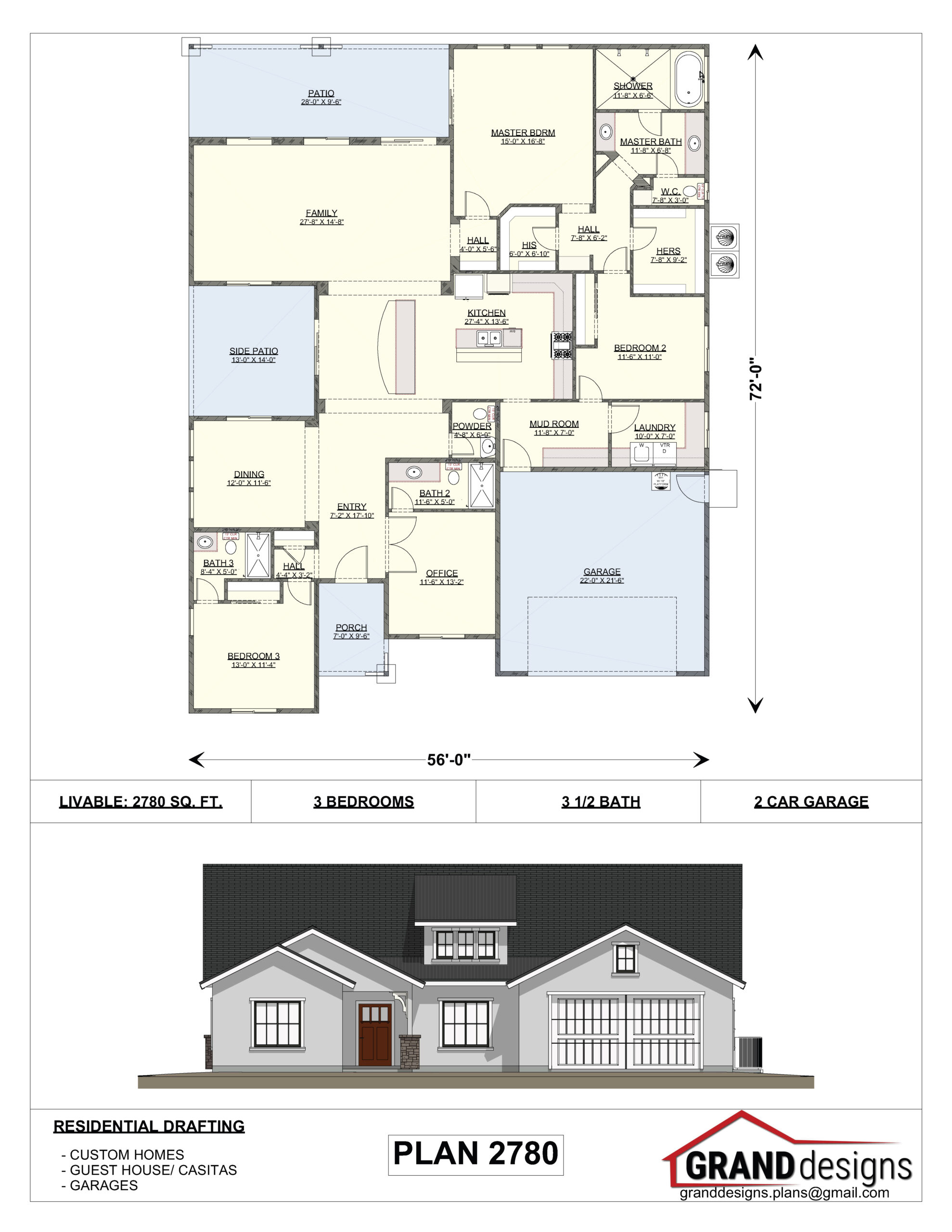 A floor plan and an image of the same house.