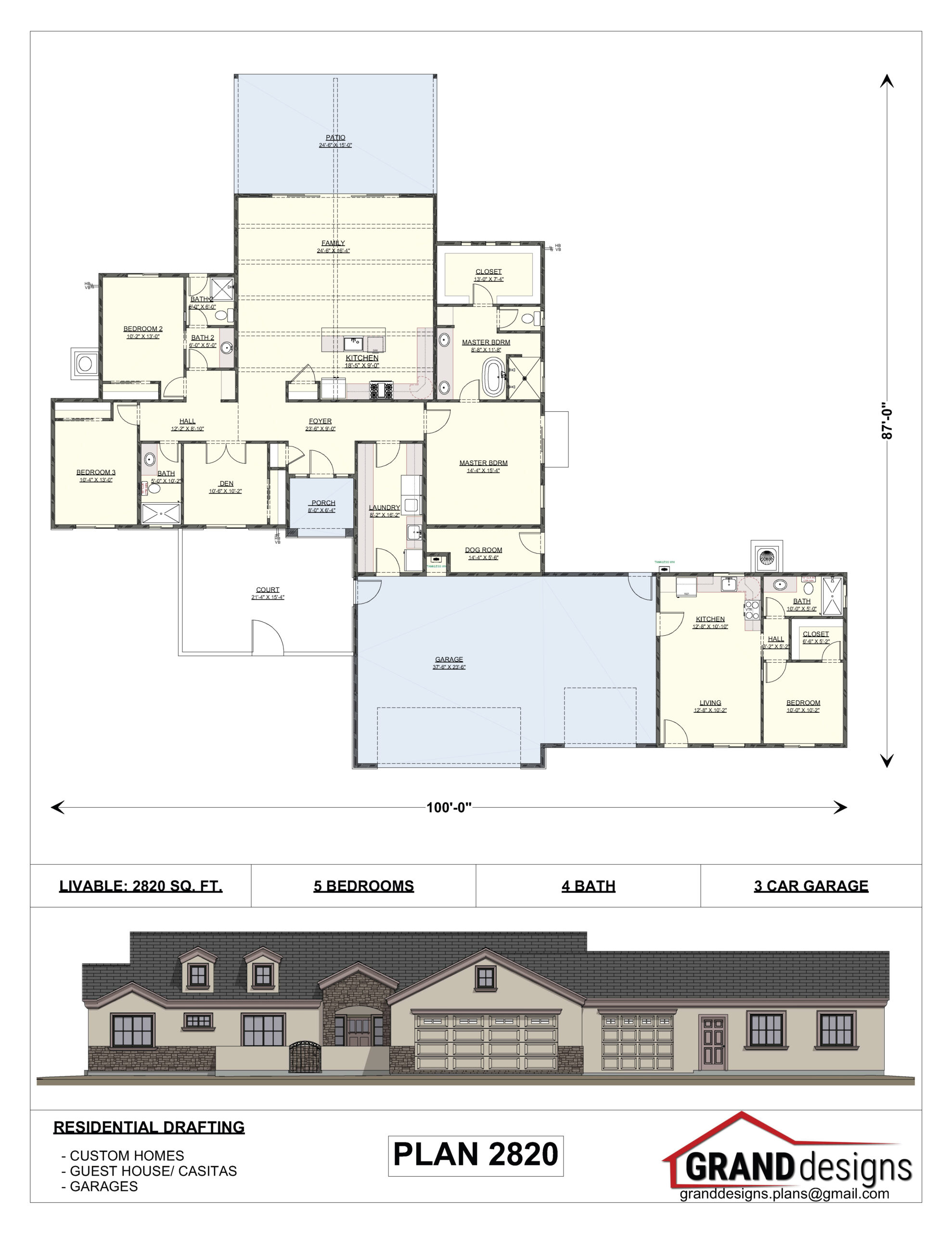 A floor plan of a house with a garage and a fire station.