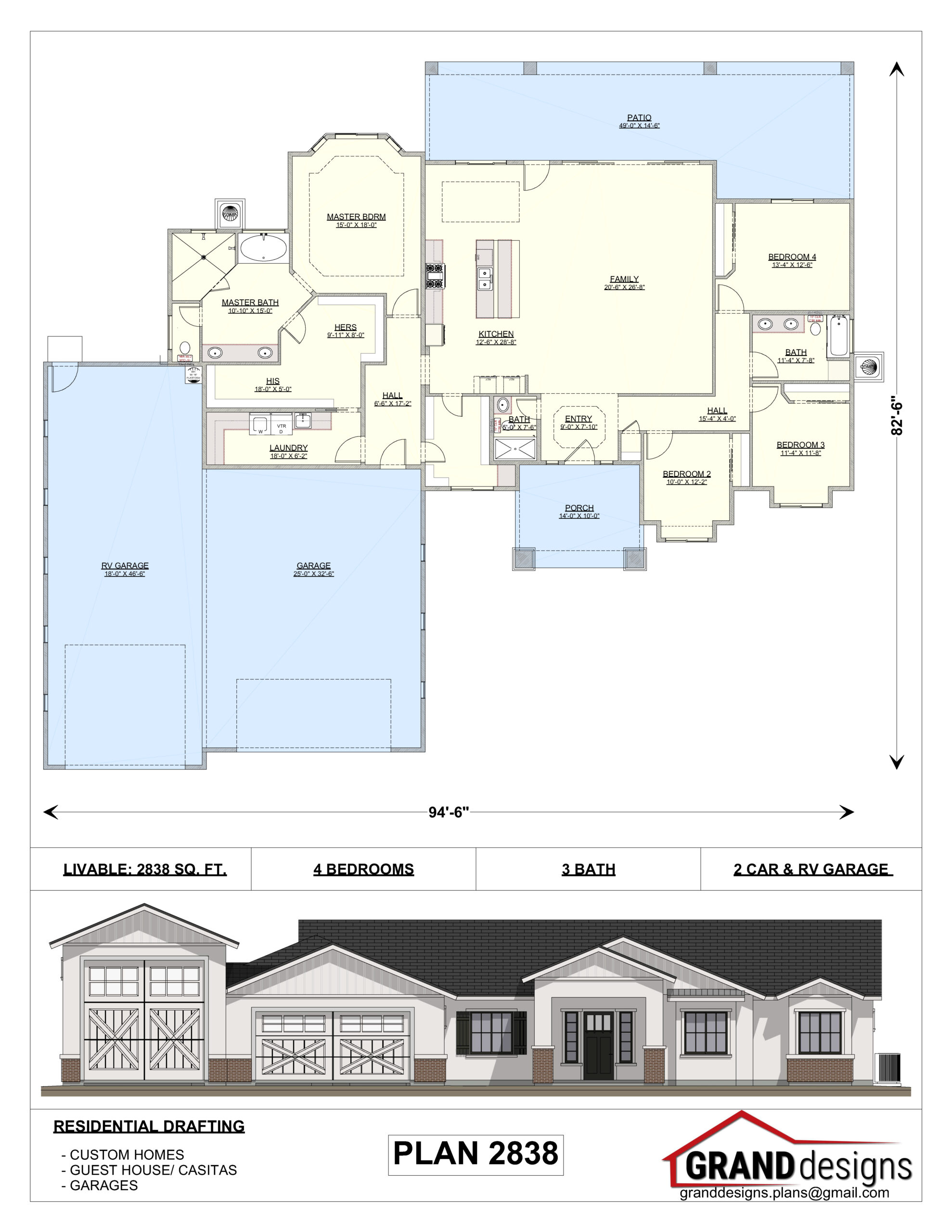 A floor plan of a house with a garage.