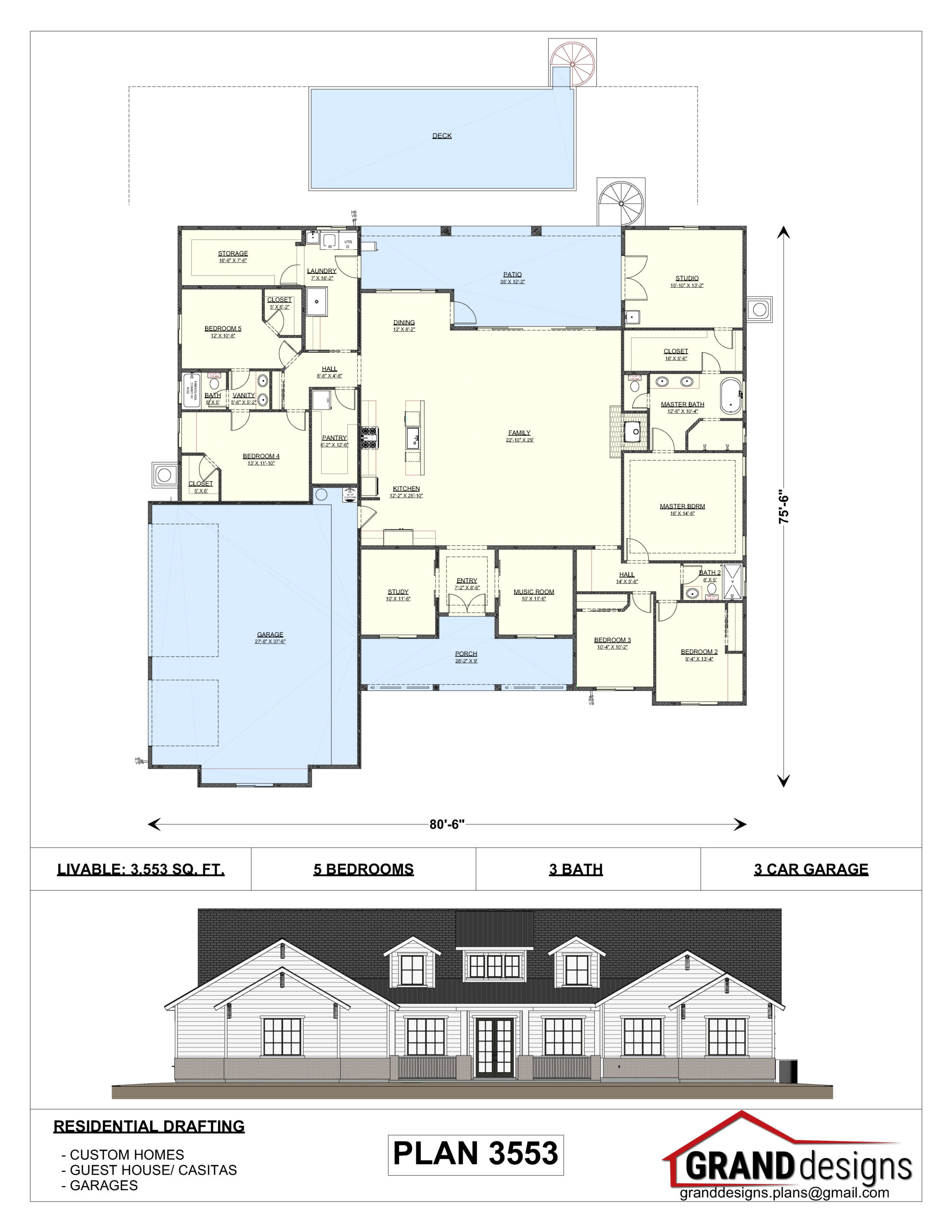 A floor plan of a house with a large building.