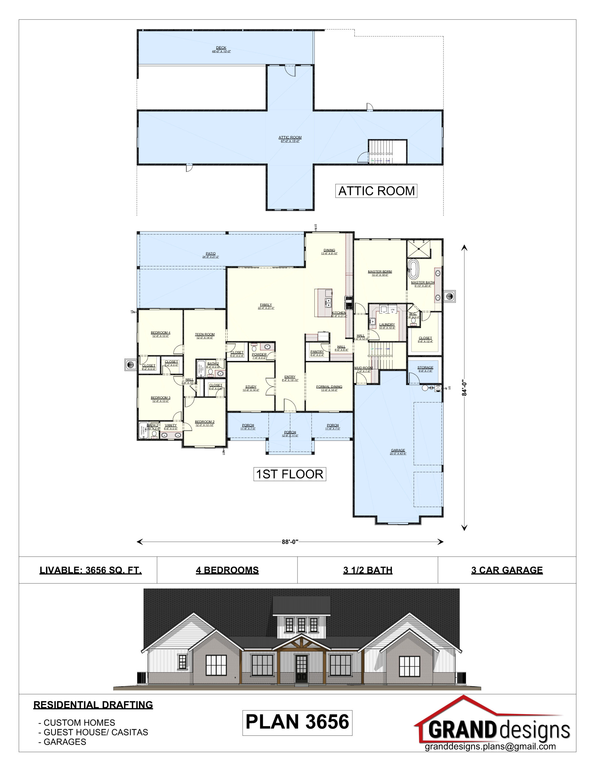 A floor plan of a house with two floors.