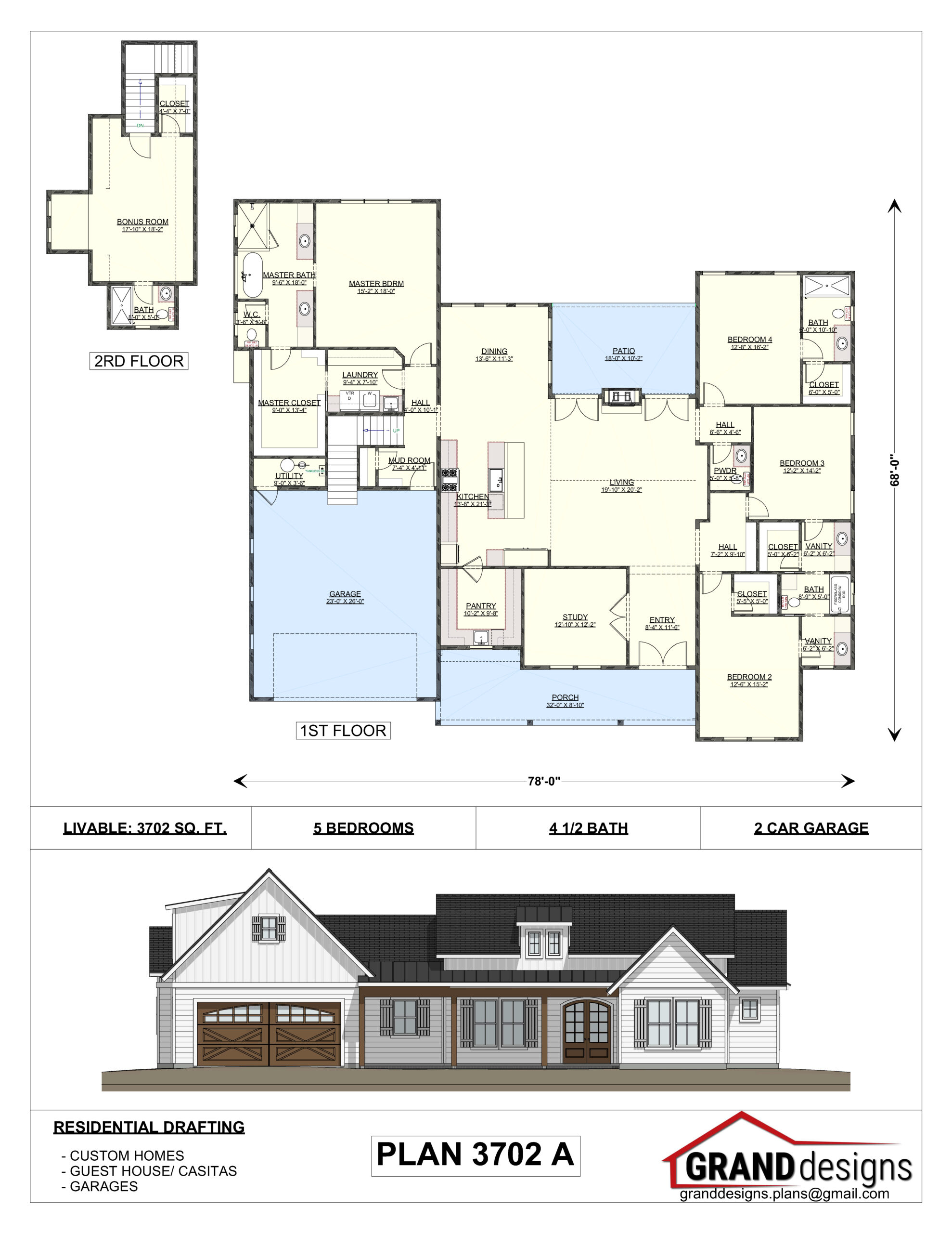 A floor plan of a house with a garage and two levels.