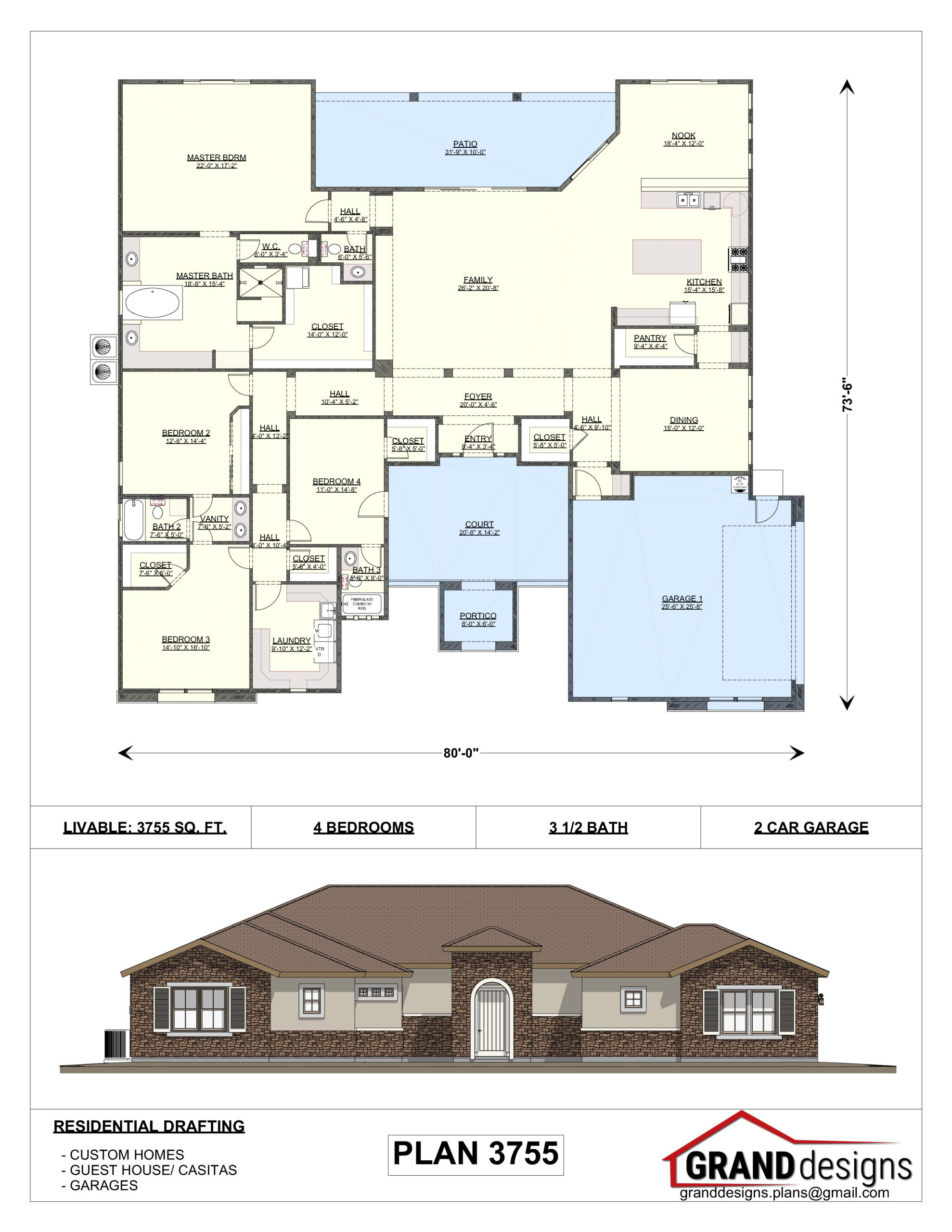 A floor plan and an image of the front.