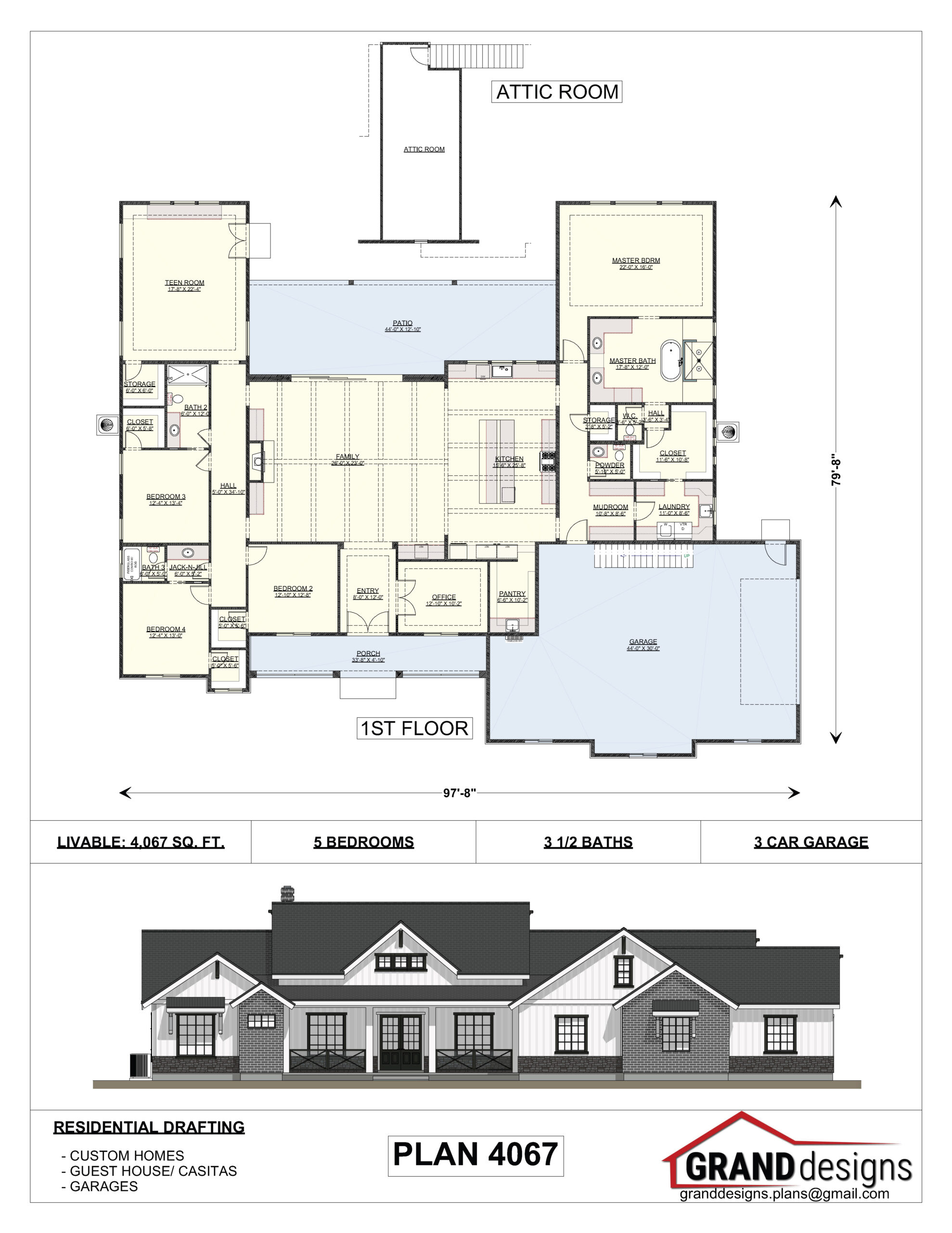 A floor plan of a house with a large building.