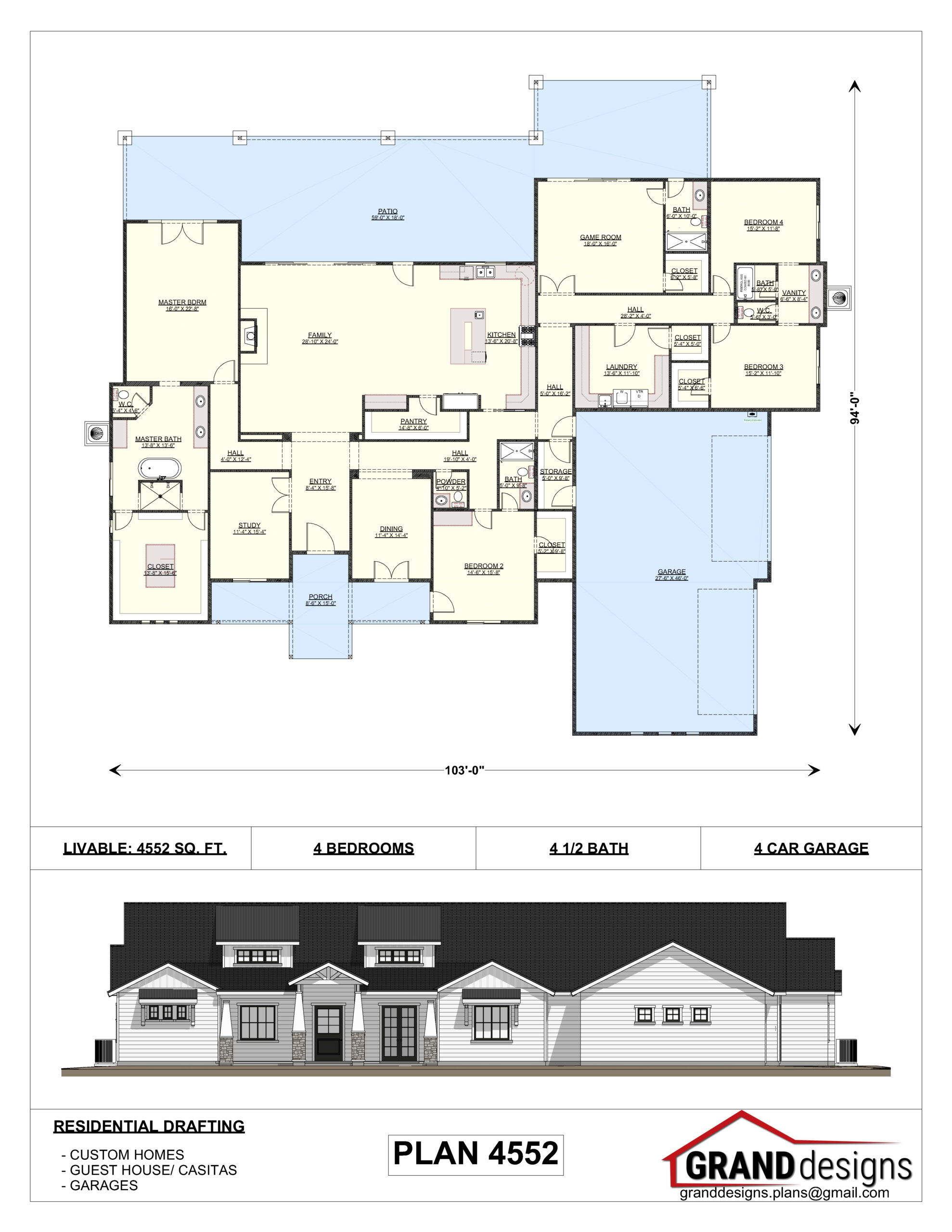 A floor plan of a house with a large garage.