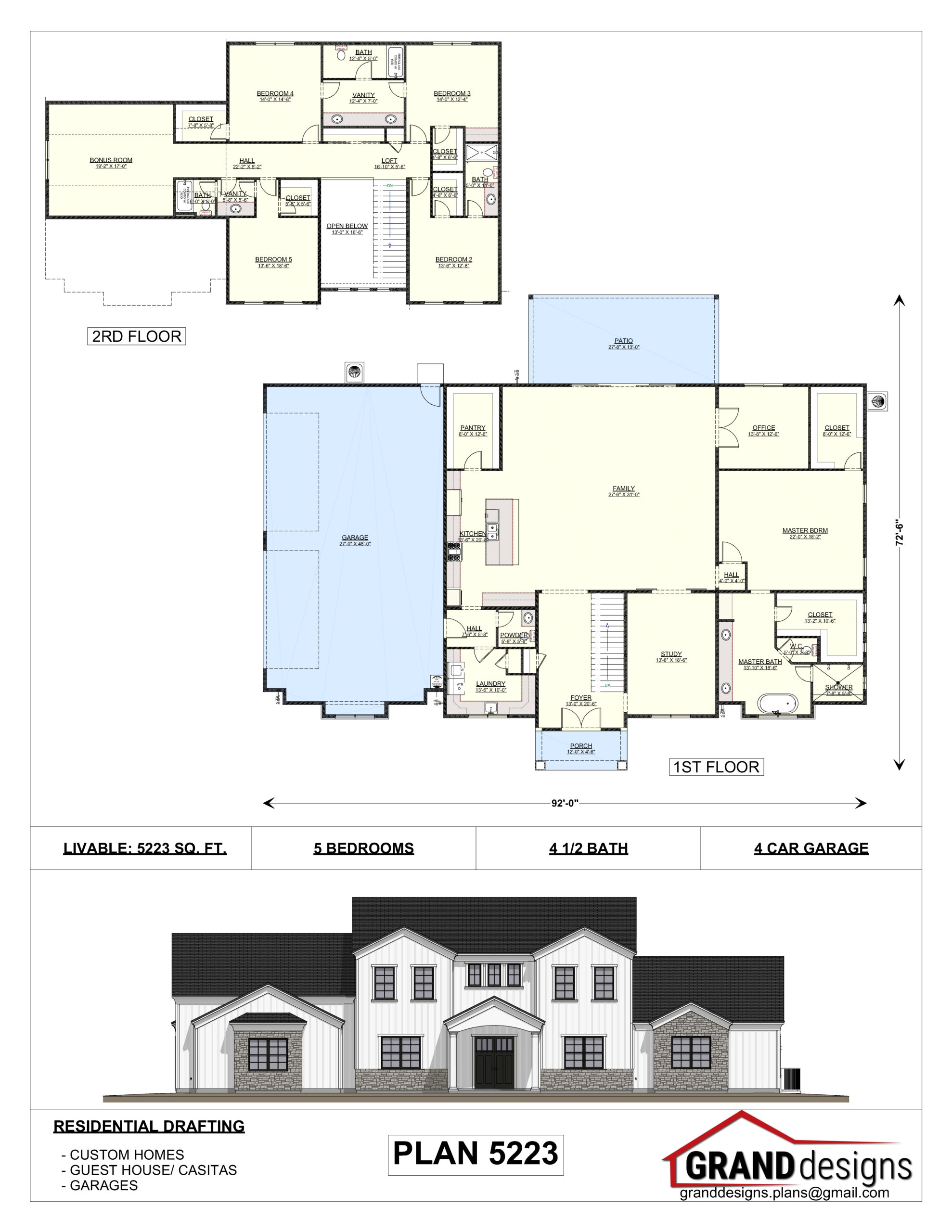 A floor plan of a house with two floors and three levels.