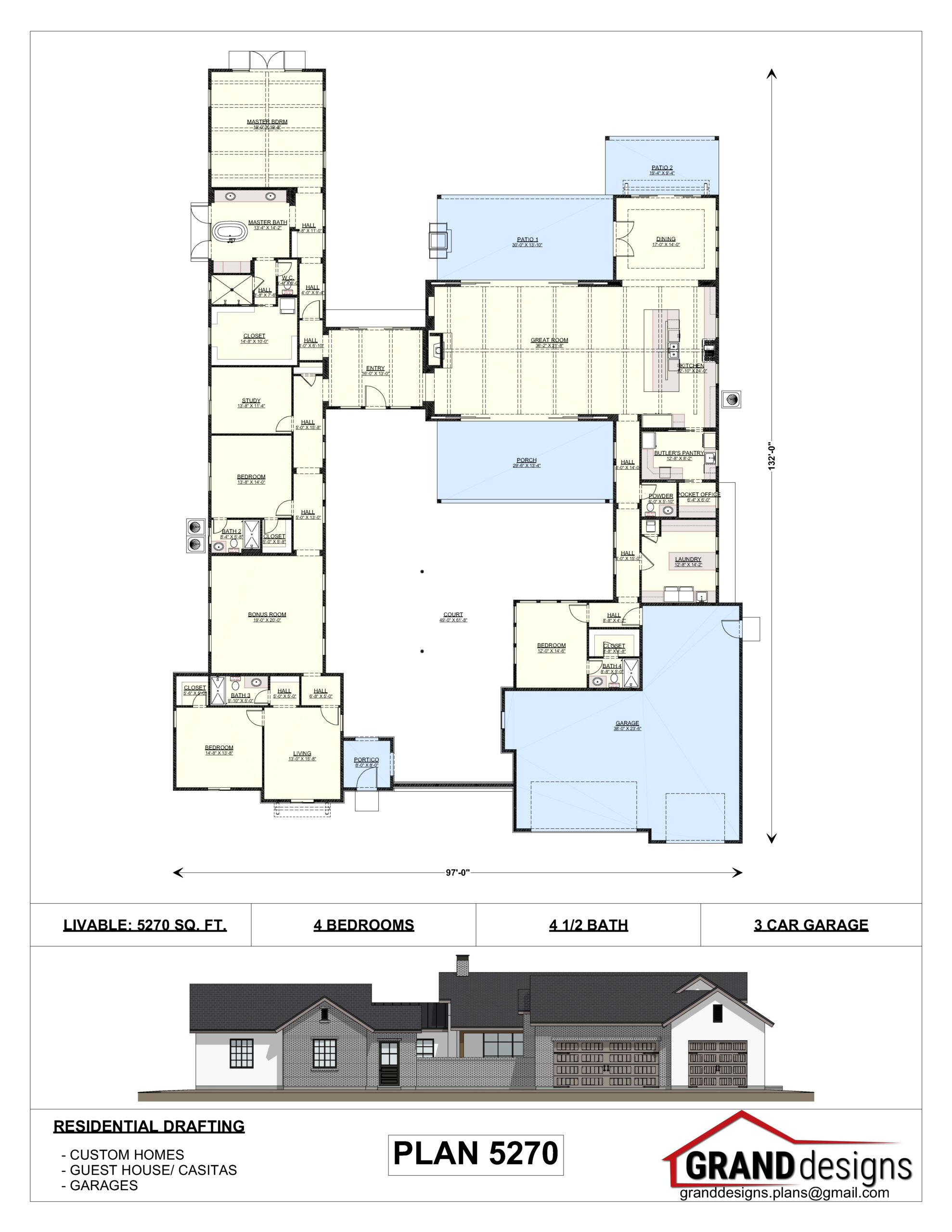 A floor plan of the house with two floors.