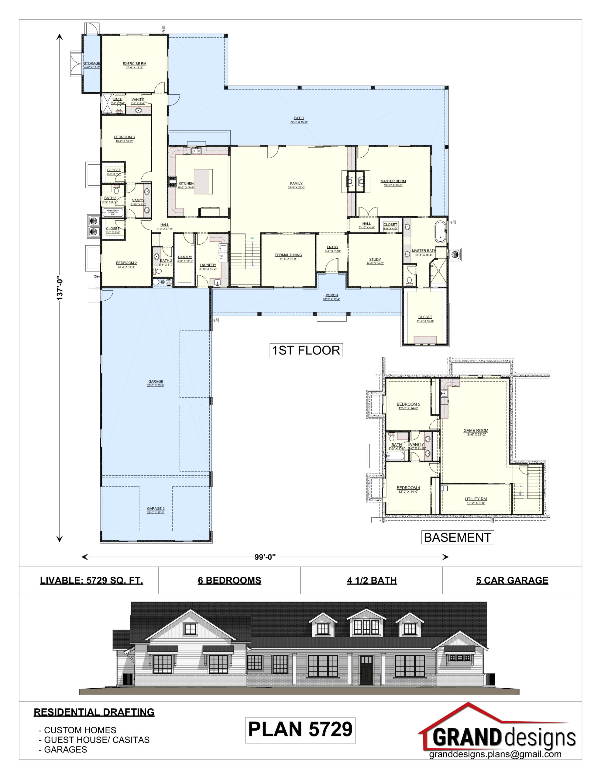 A floor plan of a house with two floors and three rooms.