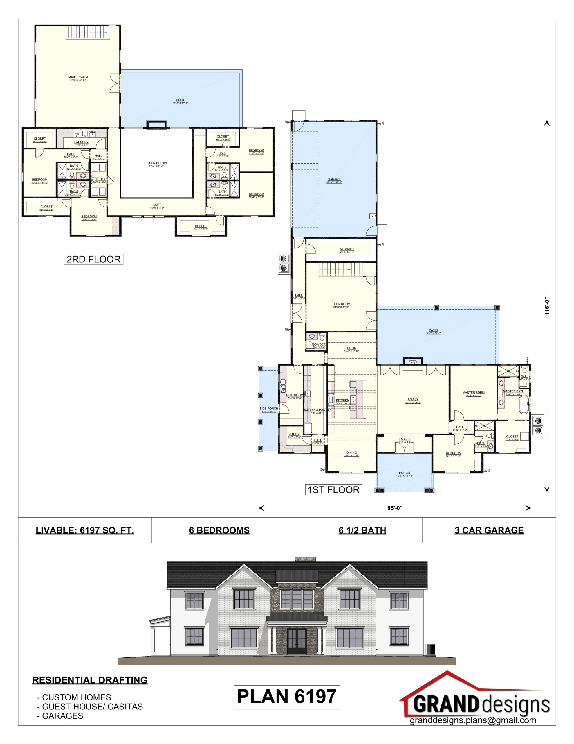 A floor plan of two different houses with measurements.